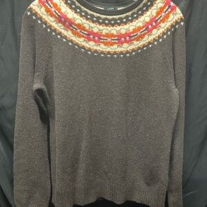 J. Crew Brown and Orange Wool Sweater